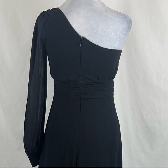 Lulu’s Black One Shoulder Feminine Party Event Occasion Maxi Dress NWOT Size XS - Picture 6 of 13